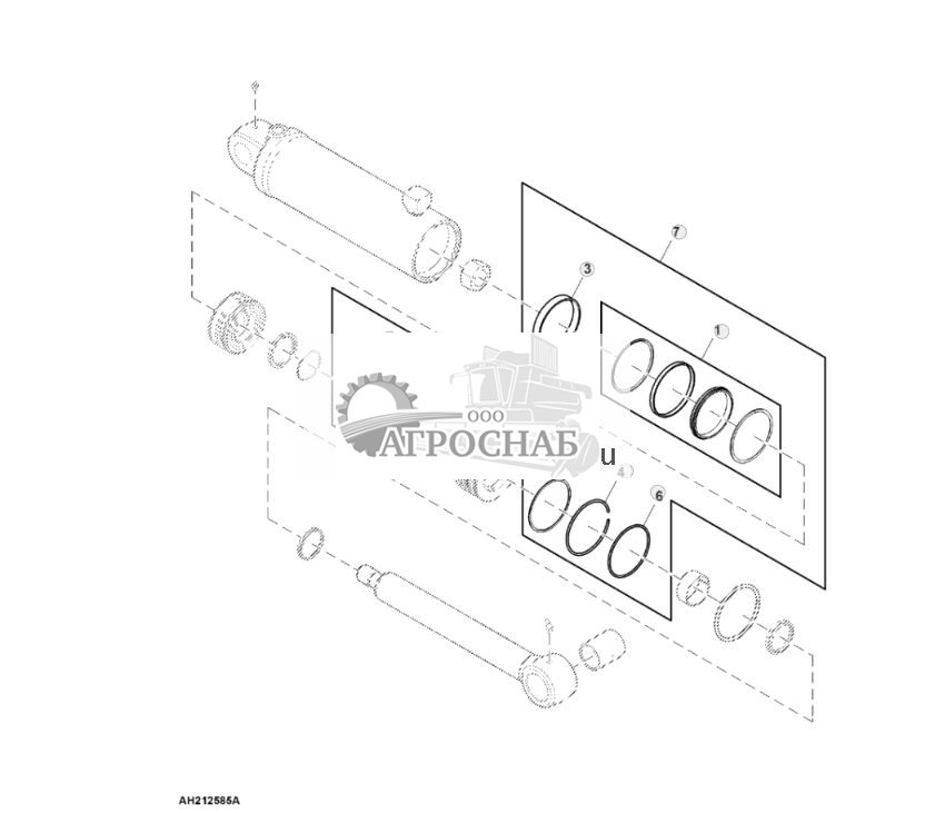 Комплект гидравлического цилиндра, шток 110 мм - ST832879 696.jpg